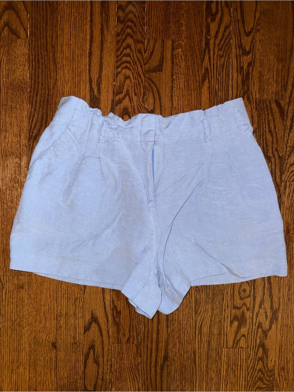 LOFT Light Blue High-Waist Linen-Blend Women’s Shorts